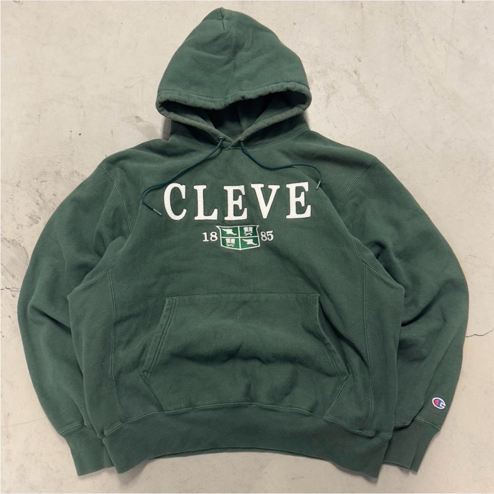 Vintage Champion Reverse Weave Green Hoodie